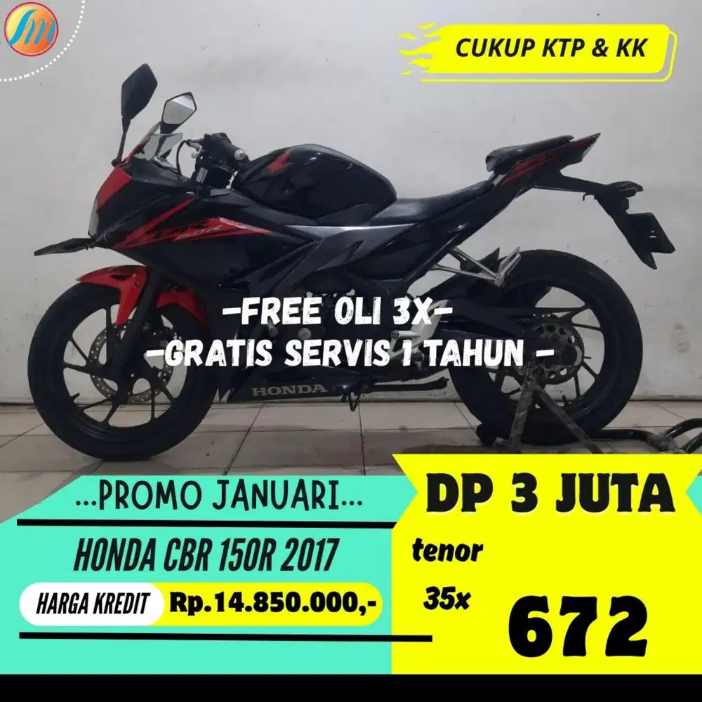 JUAL CEPAT HONDA CBR 150R 2017 CASH KREDIT SEKEN BERGARANSI FREE OLI
