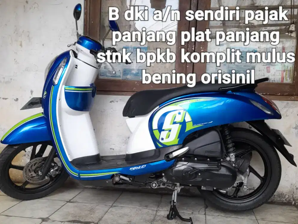Honda scoopy f1 2017 iss indailing stop cw asli biru putih B dki