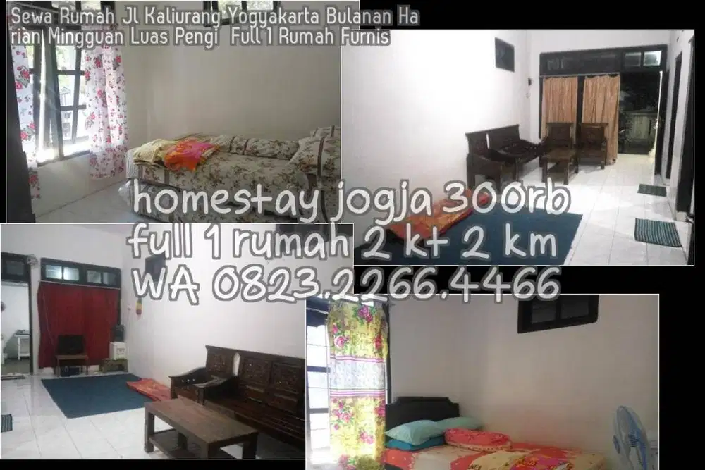 Sewa Rumah Jl Kaliurang Yogyakarta Bulanan Harian Mingguan Luas Pengi