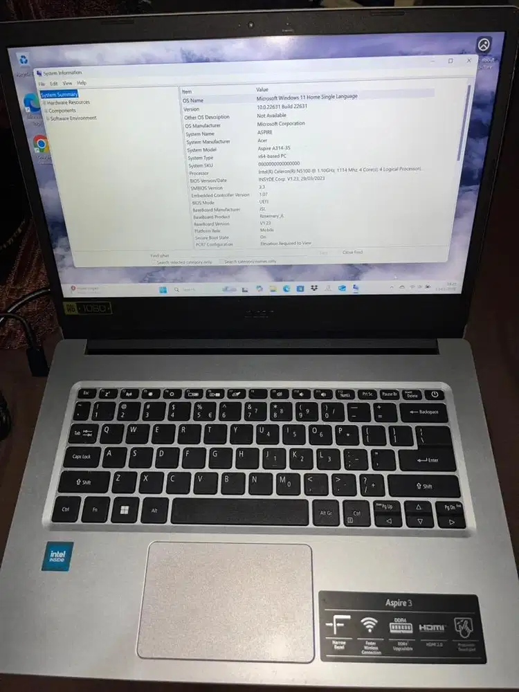 Acer aspire 3 celeron 8/512GB