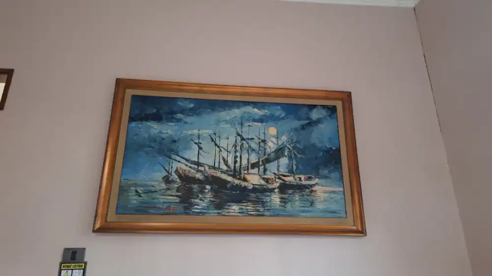 Lukisan abstrak gambar kapal pinisi