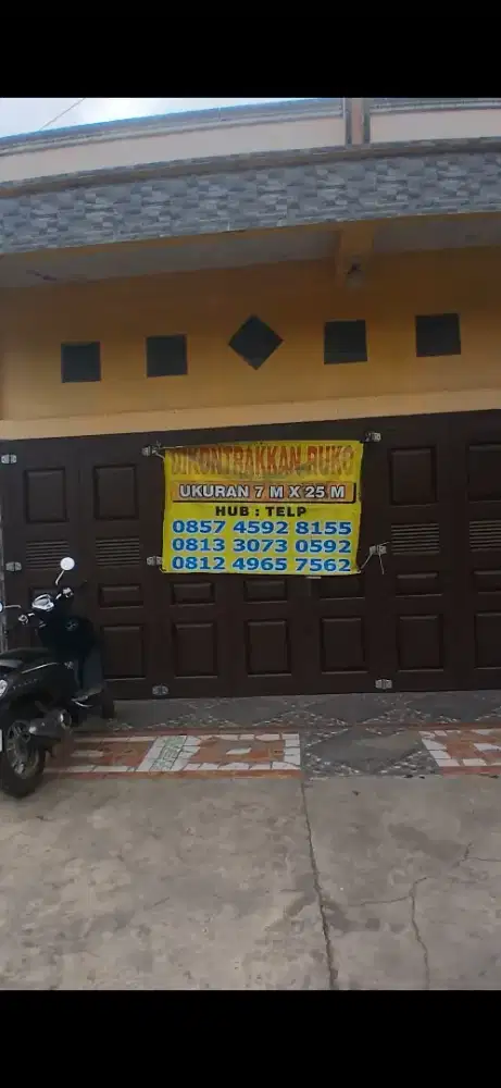 Disewakan cepat ruko bangunan baru 1 lantai luas bangunan 7.5Mx 25M