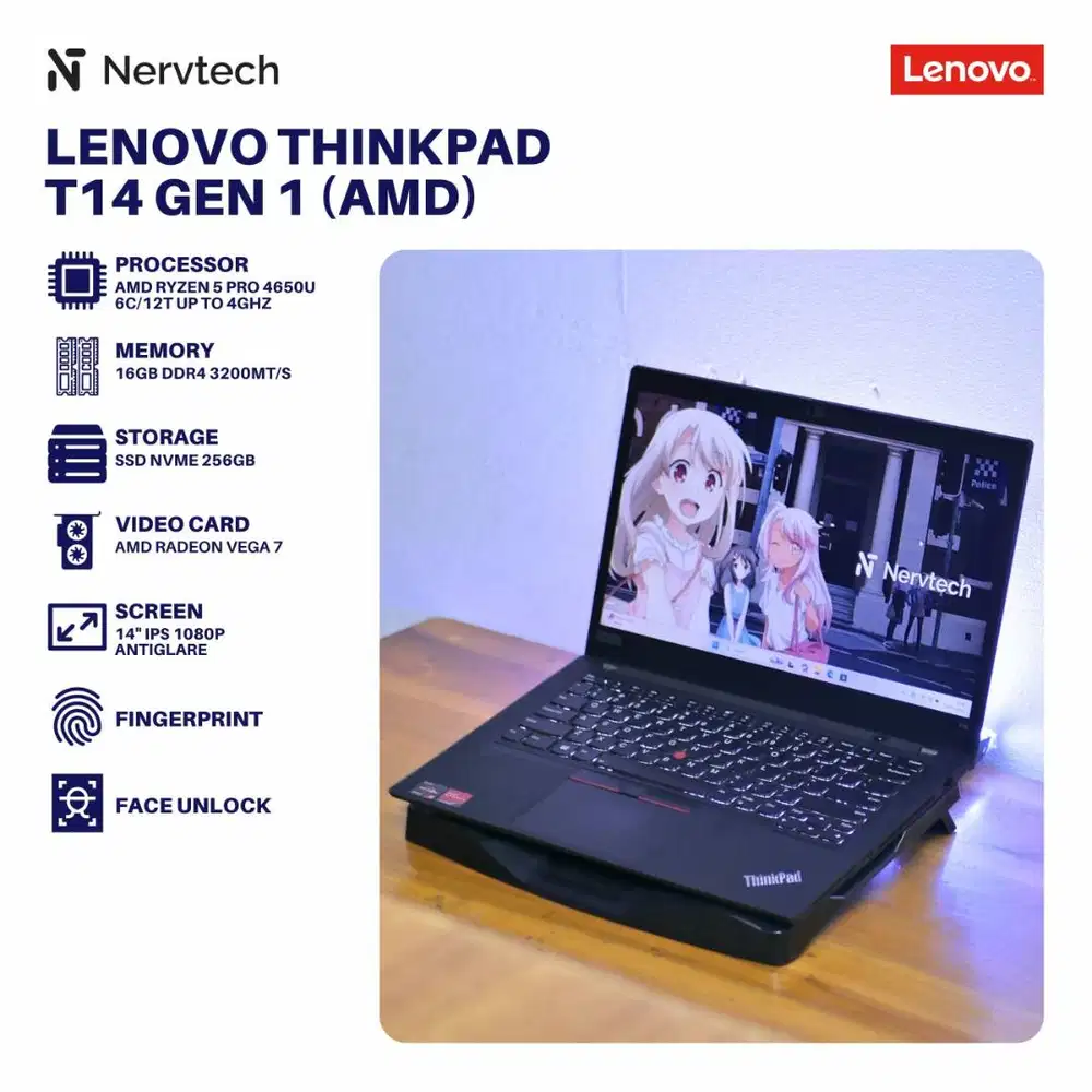 Lenovo ThinkPad T14 Gen 1 (AMD) R5 Pro 4650U 16GB/256GB 14 inch 1080p