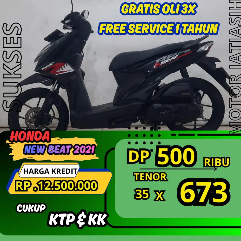 DP MURAH HONDA NEW BEAT CBS 2021 DP 500 RIBU BISA CASH/KREDIT