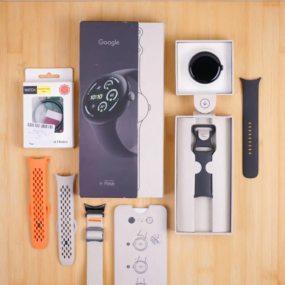 Google Pixel Watch 3 45mm Obsidian, Fullset original banyak bonus