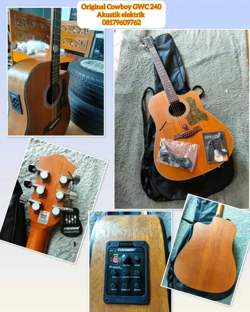 Original Cowboy akustik elektrik GWC 240 lengkap siap pakai