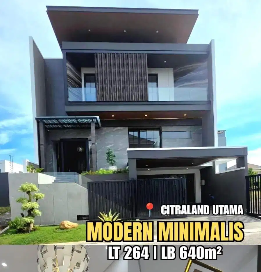 Dijual rumah modern luxury 3 lantai Citraland Utama Surabaya Barat