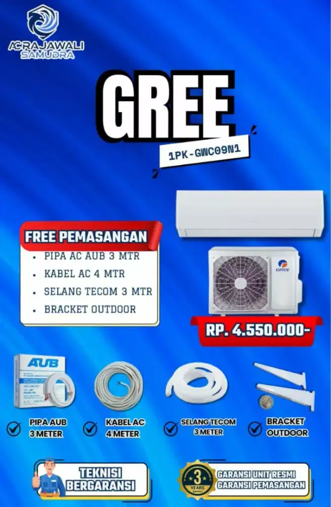 Ac baru dari 1/2 pk - 1 pk