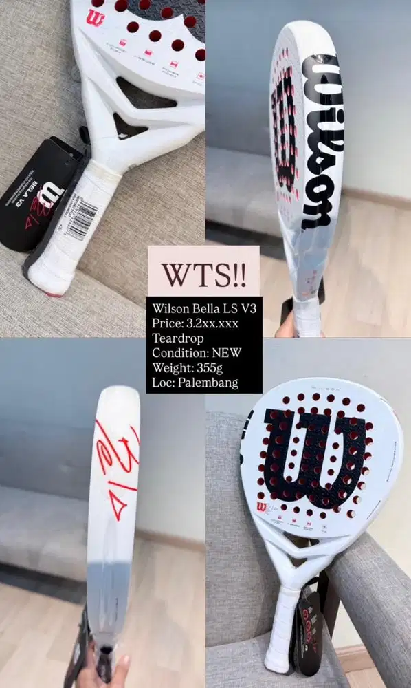 NEW raket padel wilson bella ls v3