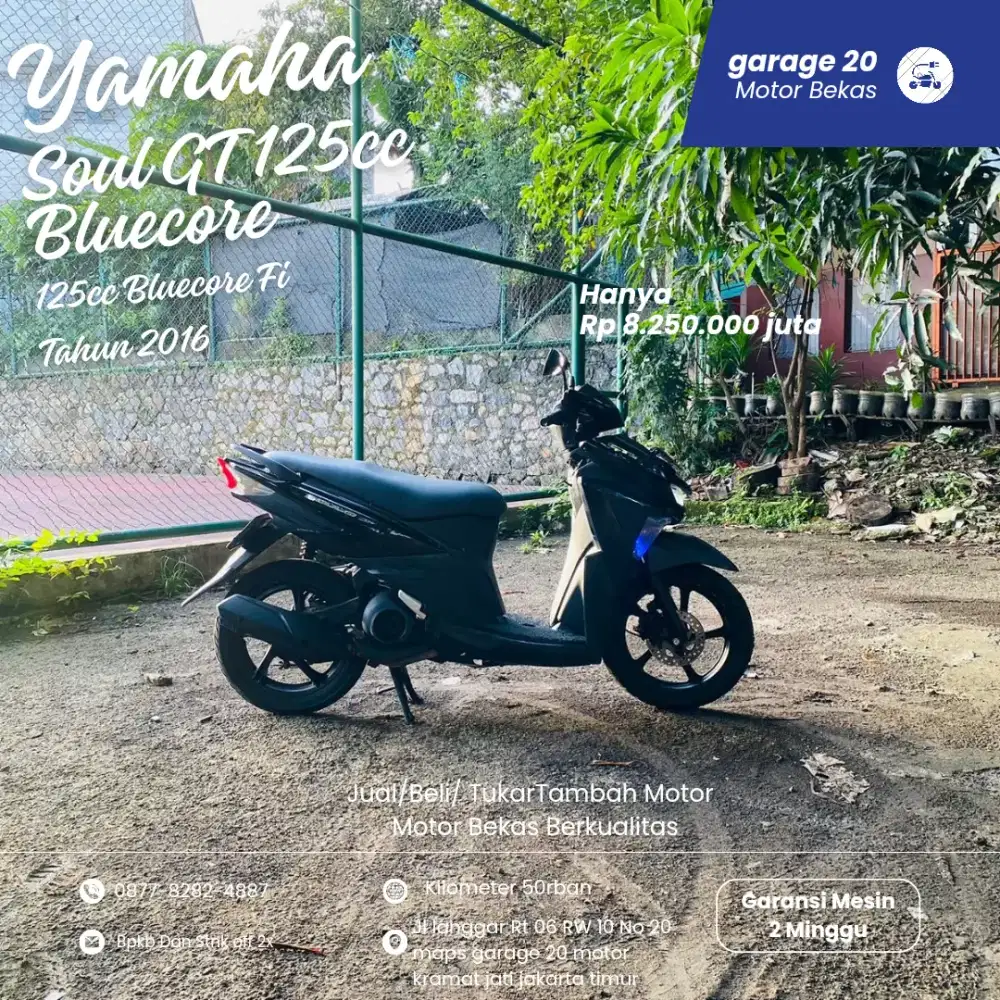 Yamaha Soul GT 125cc Bluecore Fi tahun 2016 Pajak Off