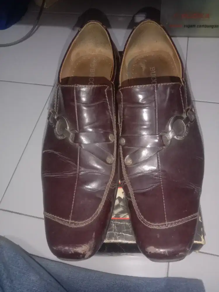 Jual-cptBU:Sepatu pantofel pria kulit asli Merk.BUCCHERI Size.41,