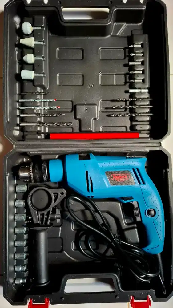 Baru mesin bor listrik Impact drill 13mm koper set lengkap