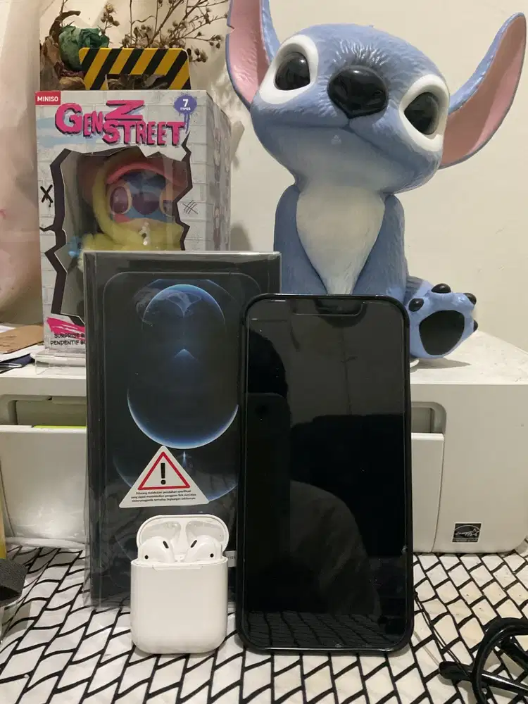 iPhone 12 Promax 128gb Pacific Blue Resmi iBox + Airpods Gen 1