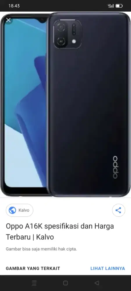 Jual santai hp Oppo a16k