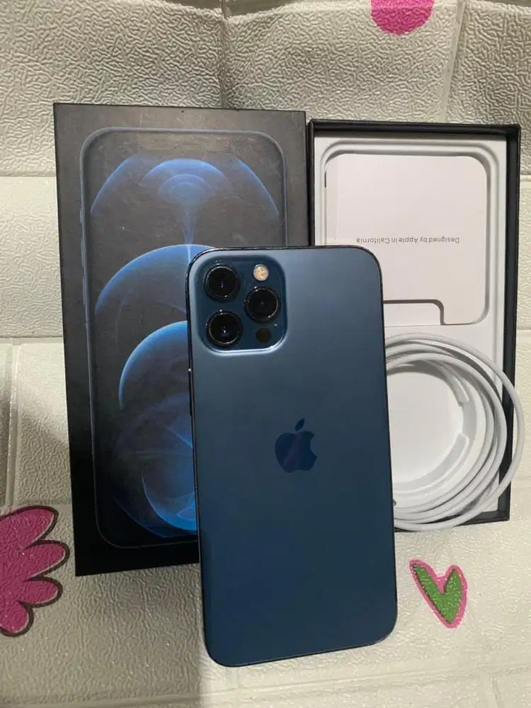 Iphone 12promax 128gb ibox warna pacific blue