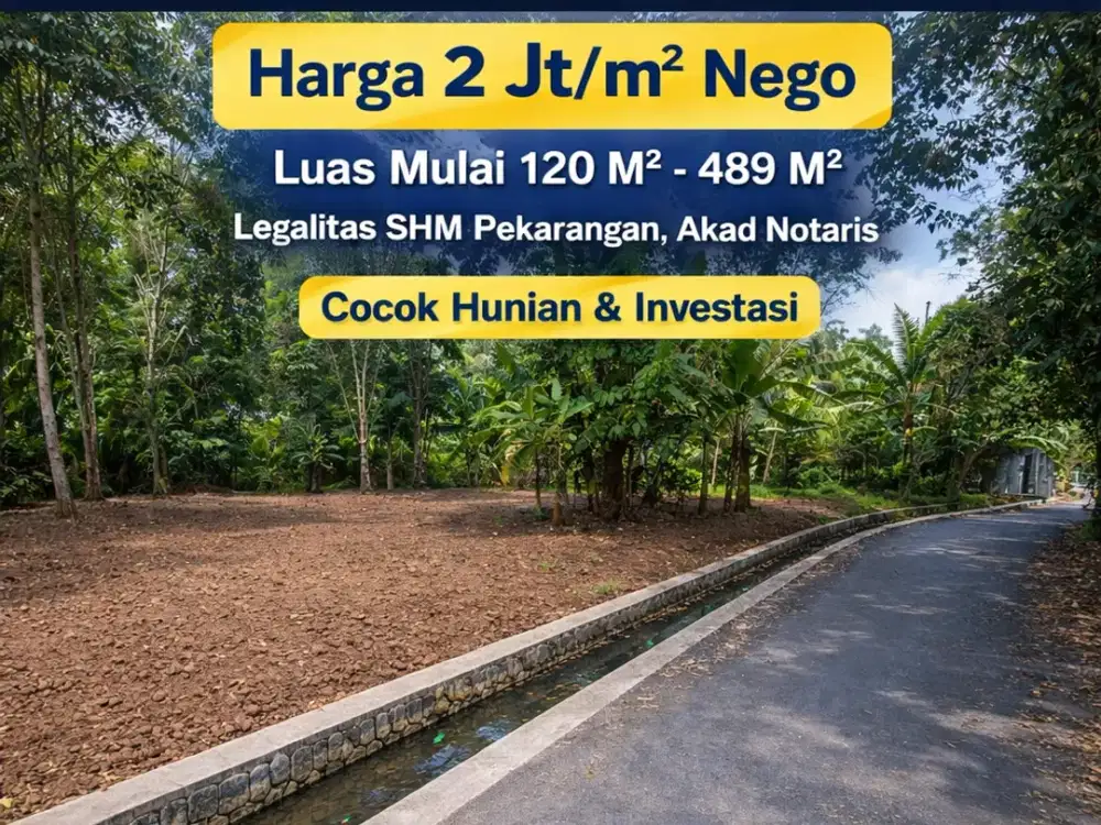 Tanah Murah Jogja Jl Palagan Km 14 Legalitas SHM Pekarangan