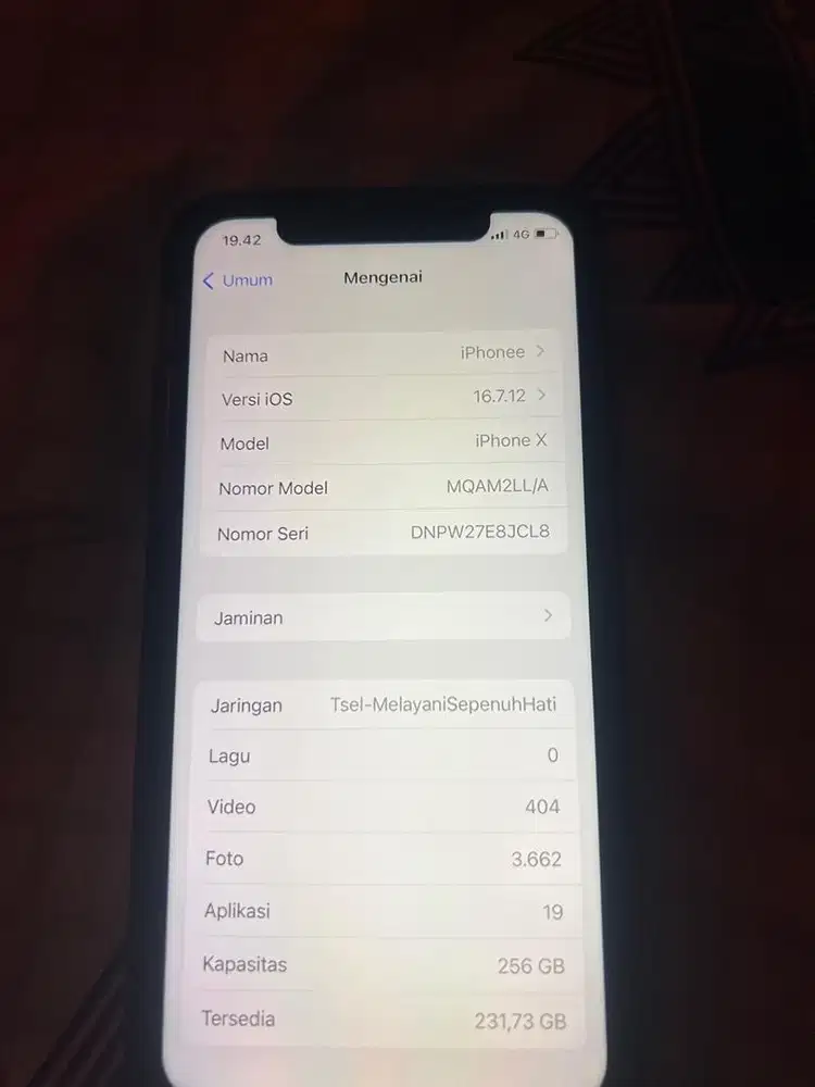 Iphone x 256gb no minus