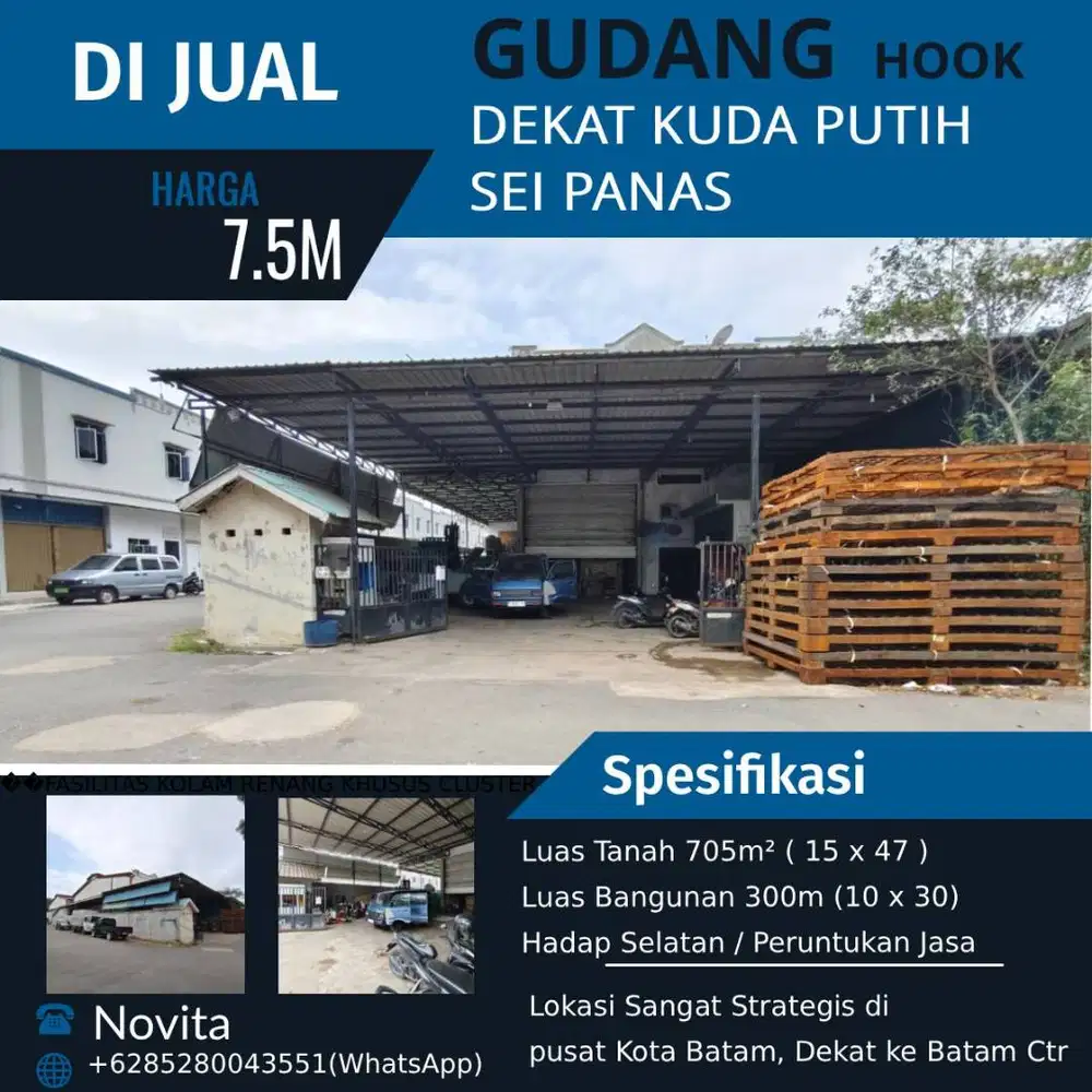 Gudang Hook Siap Pakai Di Sei Panas  Dekat Kuda Putih Sei Panas