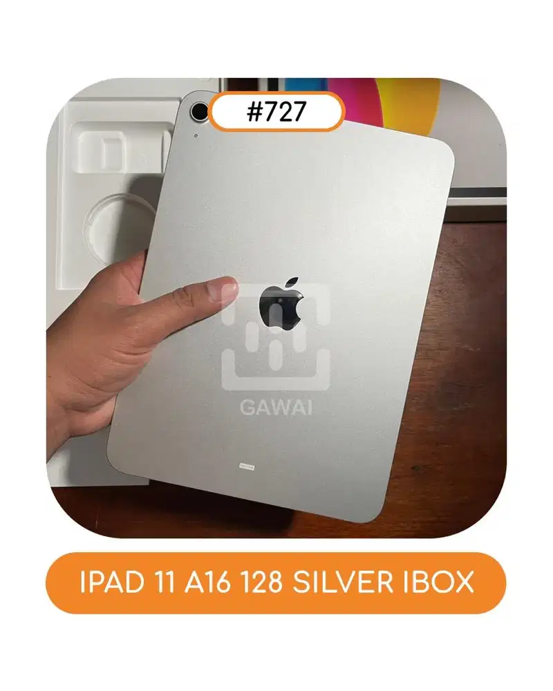 #727 Ipad 11 A16 Silver 128 Ibox Garansi 22 July 2026 BH 100%