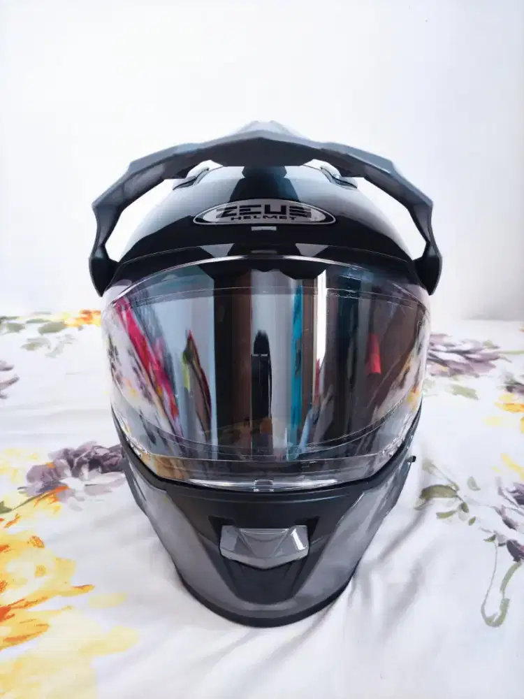 Helm Zeus Zs 913 Supermoto Grey Glossy Like New Murah