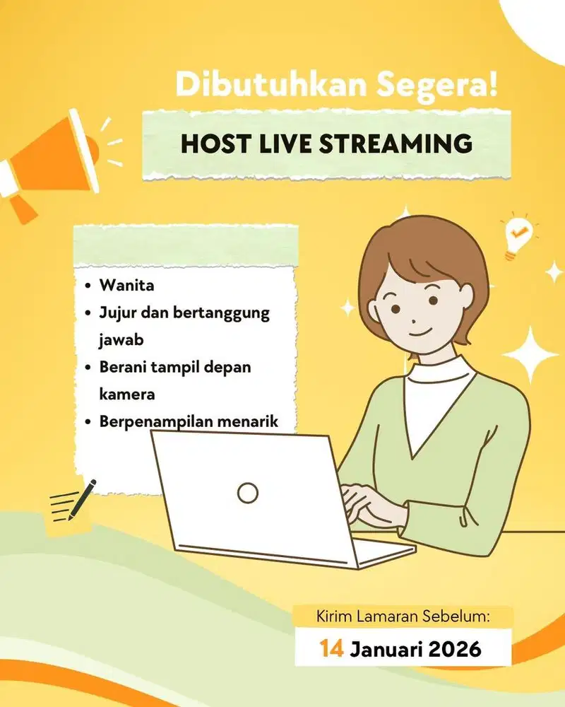 Lowongan Kerja Sebagai Host Live