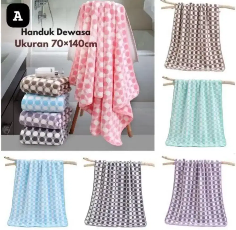 HANDUK MICROFIBER MOTIF UKURAN 70x140.