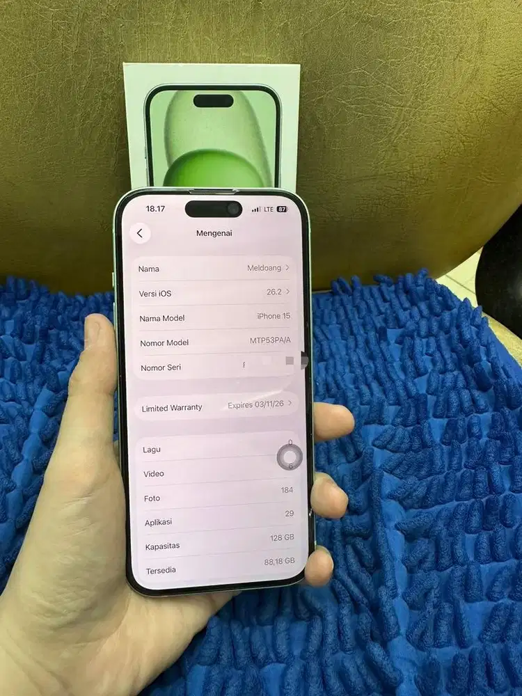 Iphone 15 128gb second garansi on