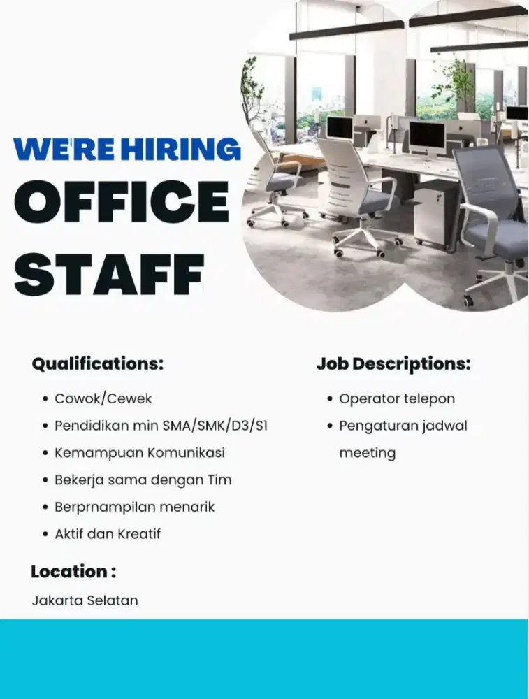 Lowongan Kerja Staff Kantor