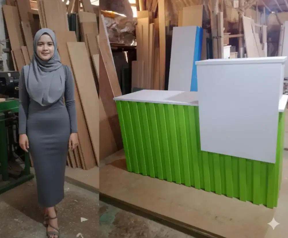 Meja Kasir/Meja Resepsionis Masa Kini Serbaguna Ready Stock Bisa COD