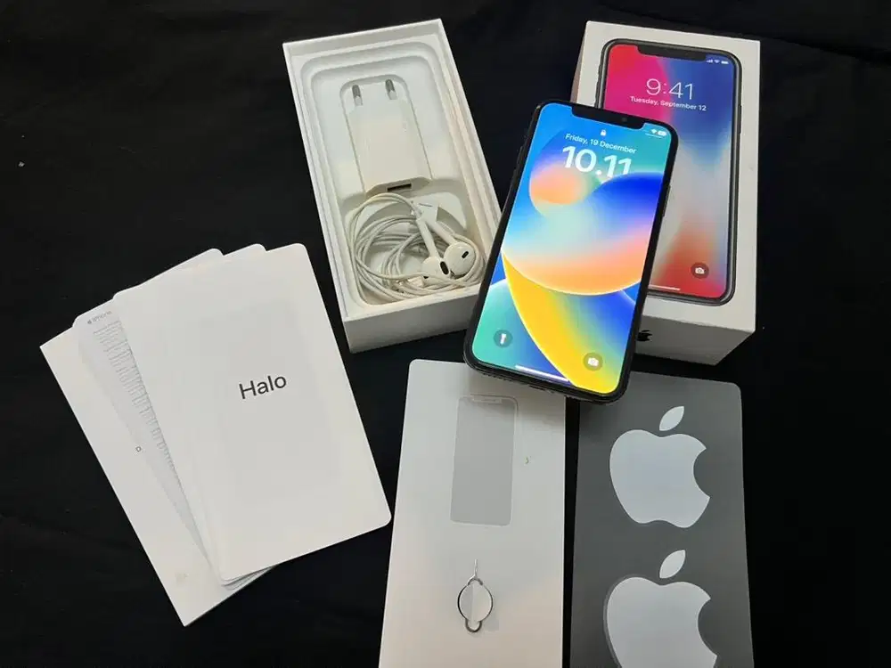iPhone X 64Gb Ex Resmi Ibox Indonesia Fullset Mulus