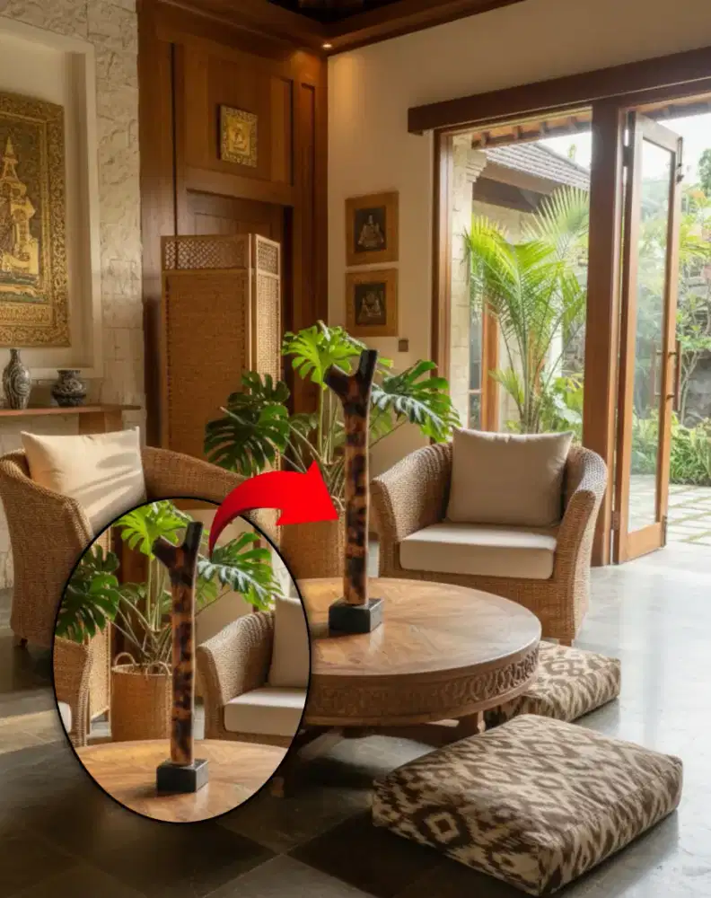 Hiasan Kayu Alami Estetik Dekorasi Rumah Handmade Stand Kayu Natural