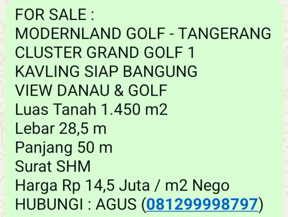 DIJUAL TANAH DI TANGERANG