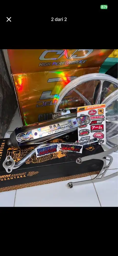 Kenalpot ARM V2 , Saringan setengah UK L 2628 Dus stiker ada