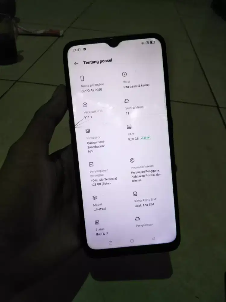 Oppo a9 2020 ram 8+5/128