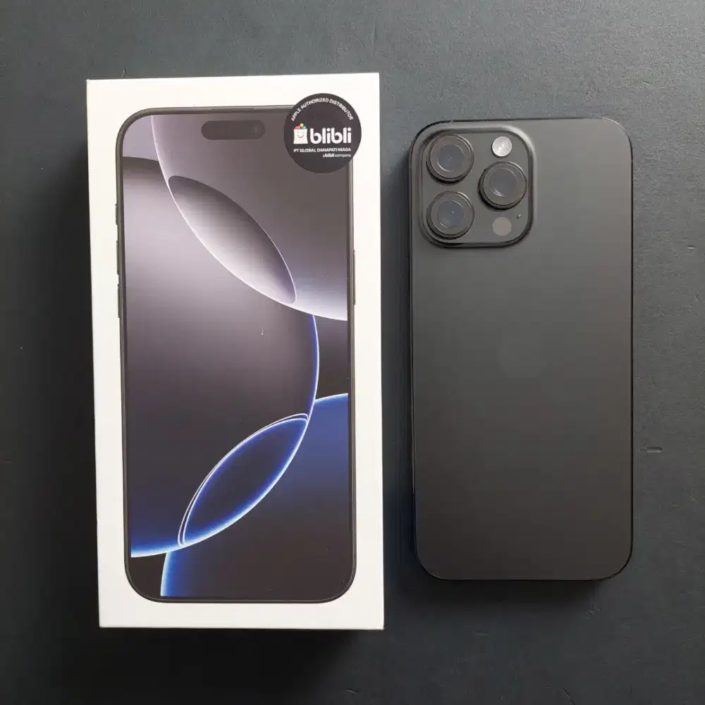 IPHONE 16 PRO MAX 256GB BLACK TITANIUM GARANSI RESMI