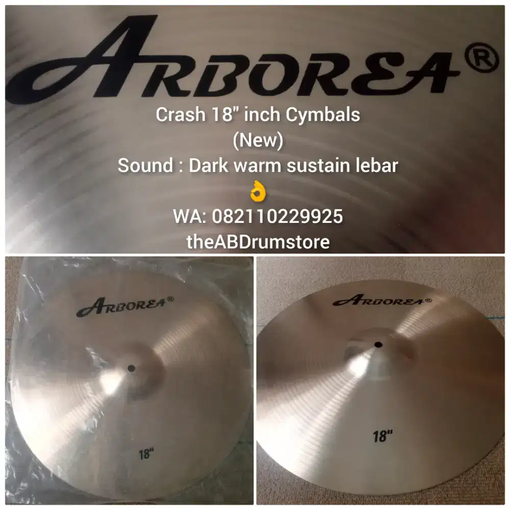 Arborea drum 18 inch crash cymbals