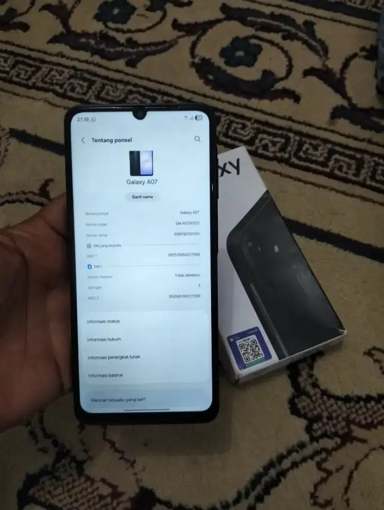 Samsung A07 4/64 garansi sampe agustus 2026