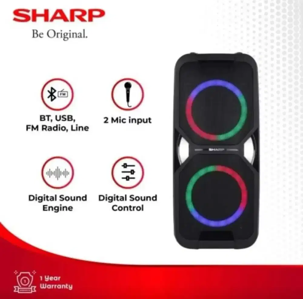 Sharp Audio Speaker PS925 Bluetooth Wireless Charger Portable Garansi