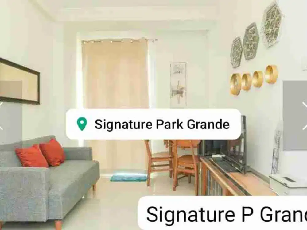 disewakan 2 br signature park grande lantai rendah full furnished