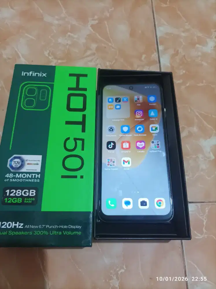 Infinix hot 59i ram 6+6/128 fullset nominus