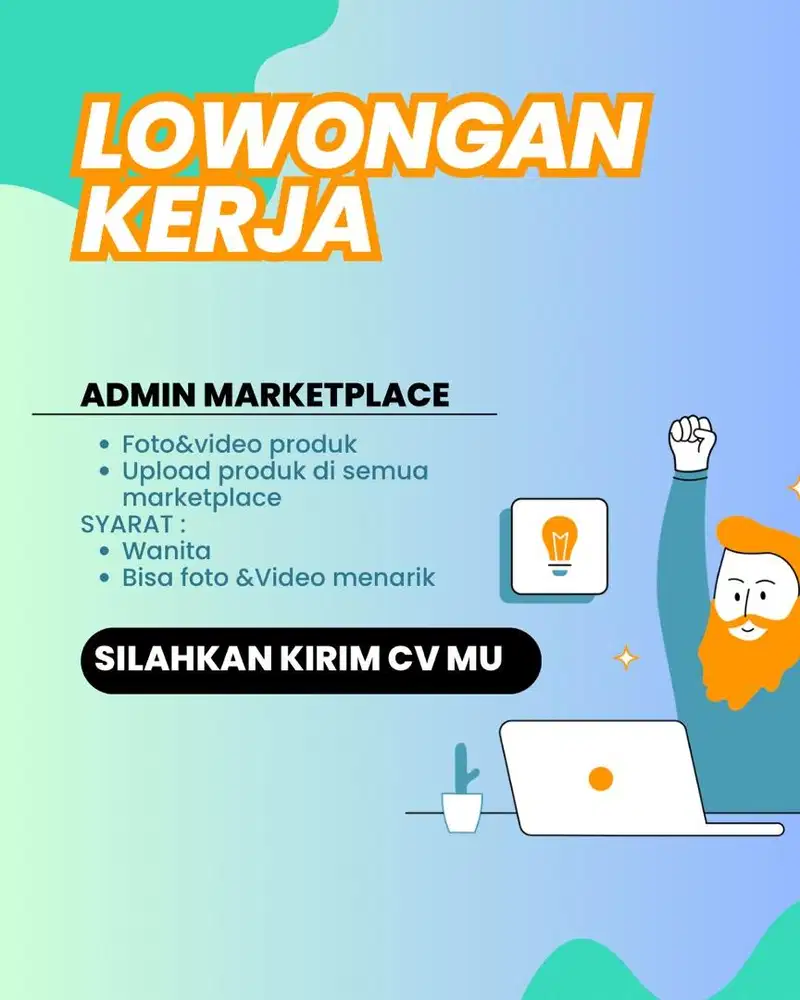 Lowongan kerja Dibutuhkan admin upload produk wanita