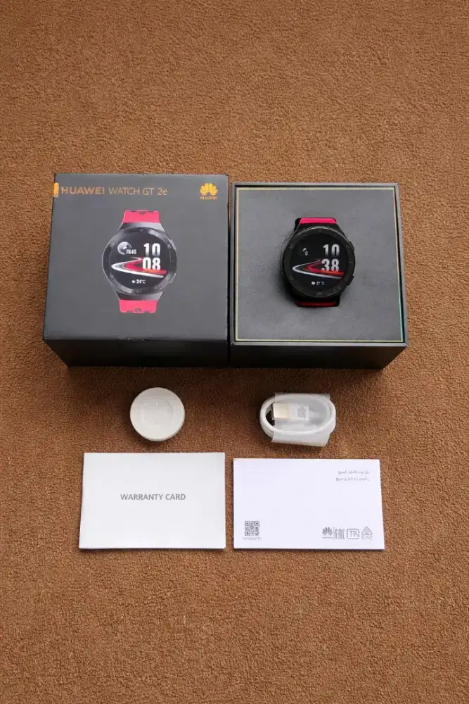 Huawei Watch GT 2e 46mm lava red fullset mulus Ex garansi resmi