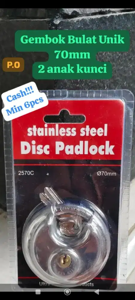 Gembok bulat unik 70mm