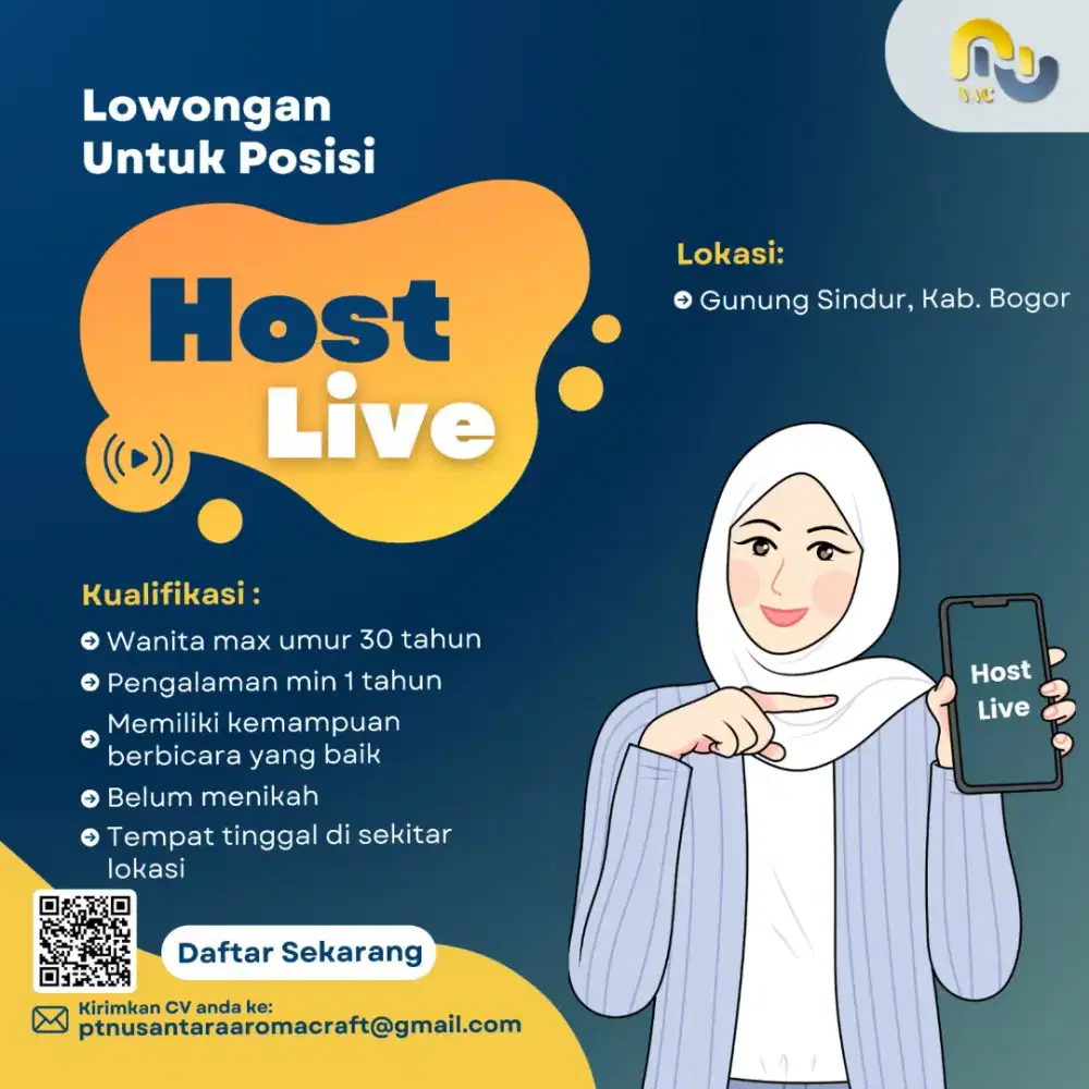 LOKER HOST LIVE PART TIME lowongan kerja
