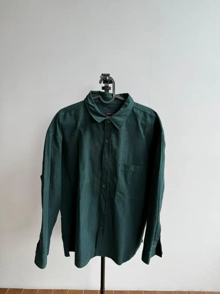 Kemeja Corduroy Green Heymale Lengan Panjang