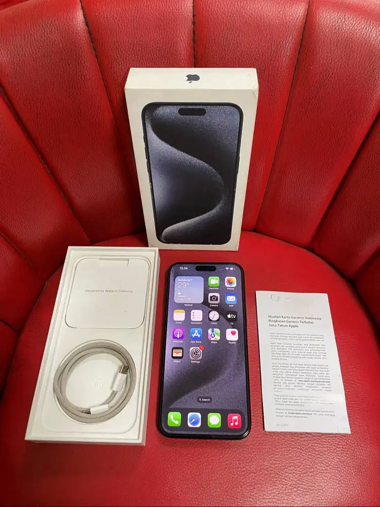 iPhone 15 Pro Max 256gb Blue Titanium iBox Mulus Like New Fullset Ori