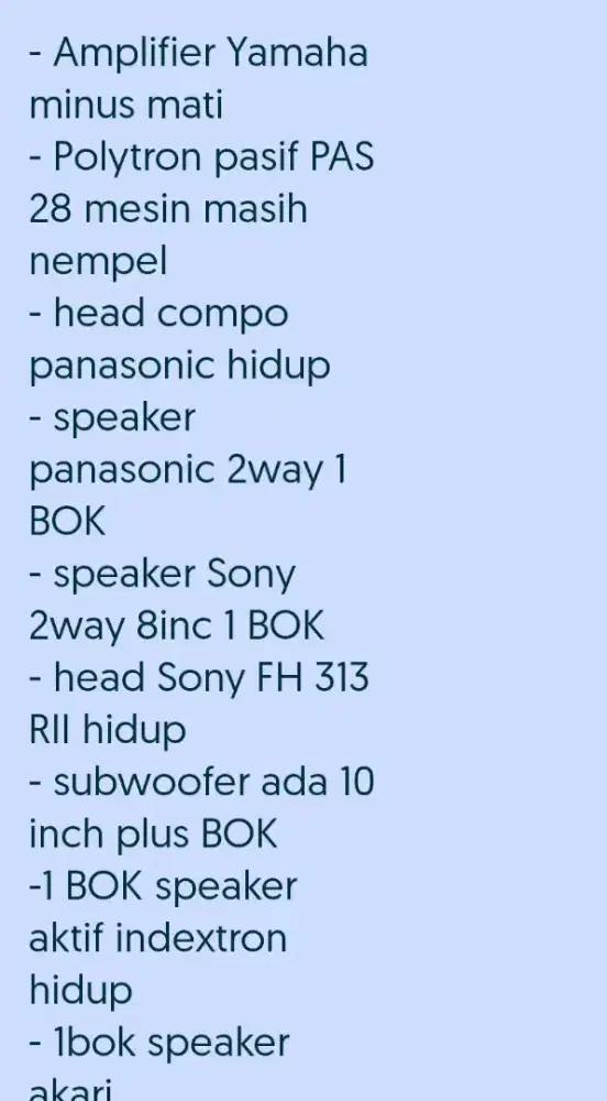 Speaker Polytron Sony panasonic Yamaha Pilih dan tawar aja mau yg mana