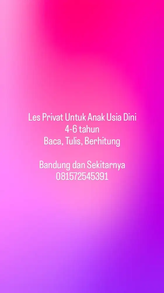 Les Privat Anak Usia Dini