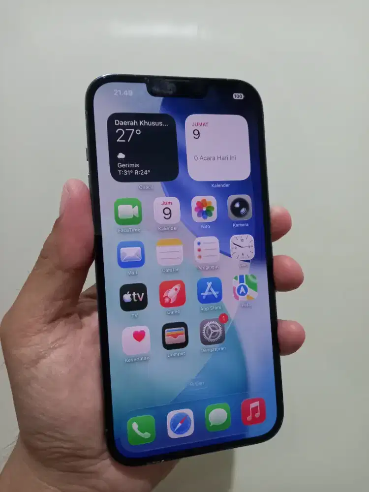 Dijual hp IPhone 13 Pro Max Sierra Blue 256Gb Fullset ex inter normal