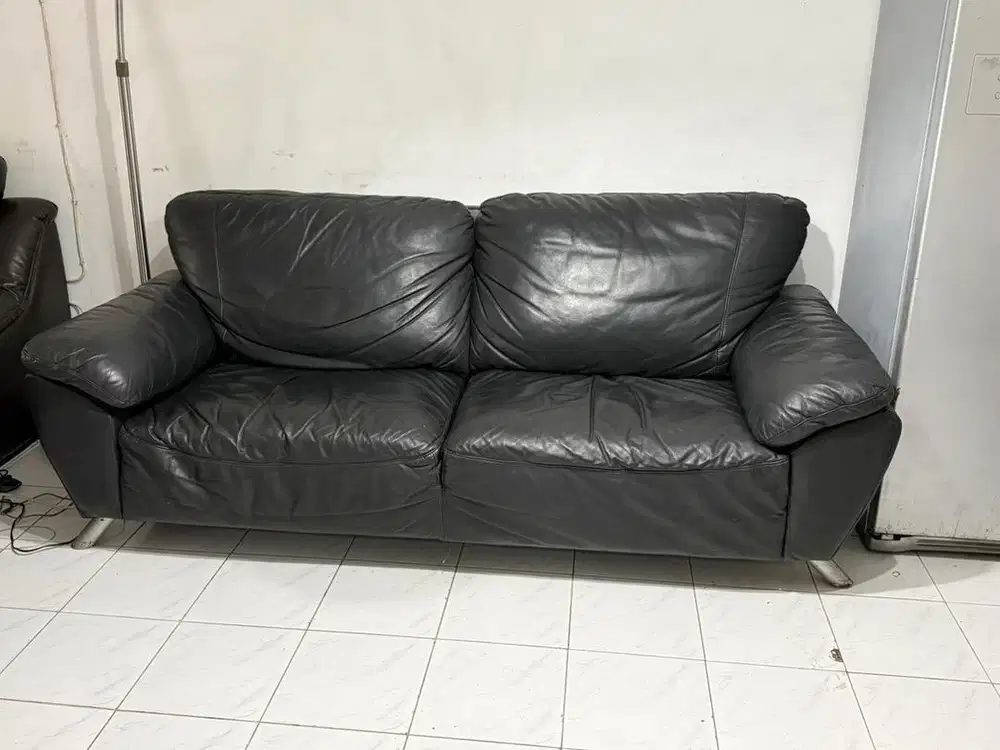 Sofa 3 Seater Italian Leather Genuine ( Kulit Asli )